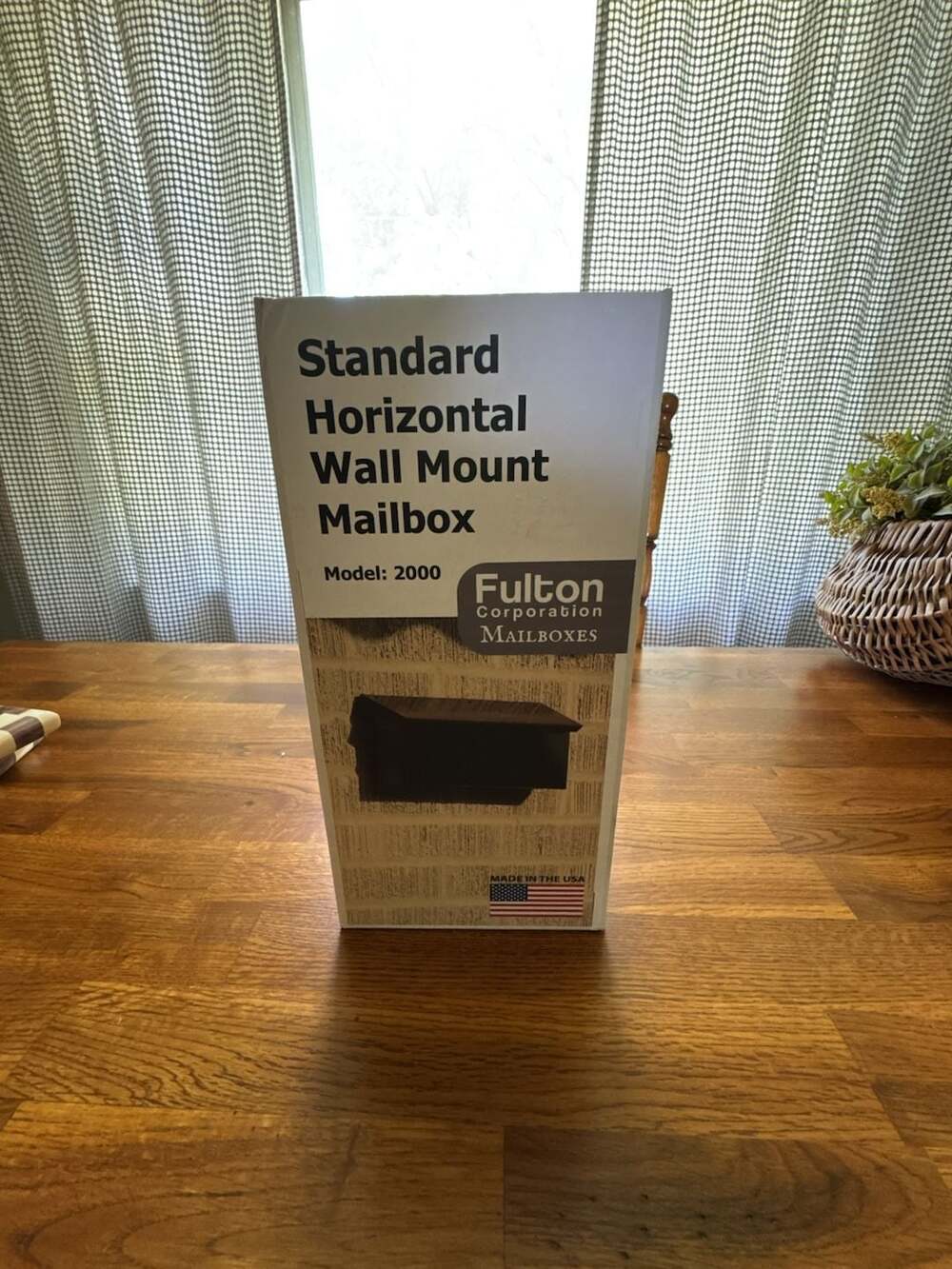 Fulton Corporation Standard Horizontal Wall Mount Mailbox, Model 2000, Black Pow